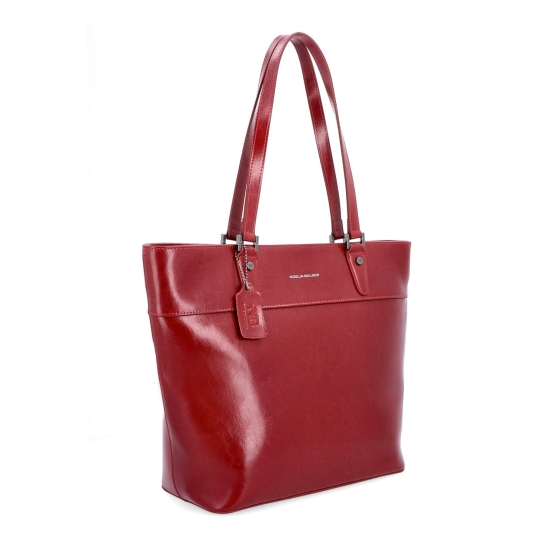 Kožená shopper kabelka Noelia Bolger materiál kůže barva červená velikost velká NB 0076 TCV