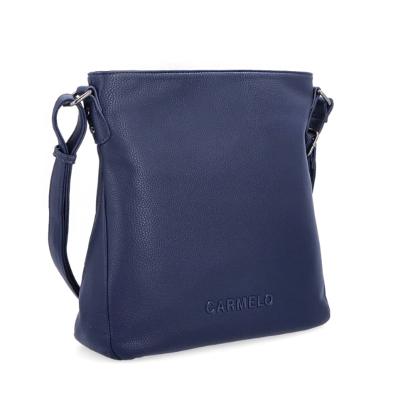 Designová crossbody kabelka Carmelo materiál syntetická kůže zapínání na zip barva modrá velikost střední 4271 TM
