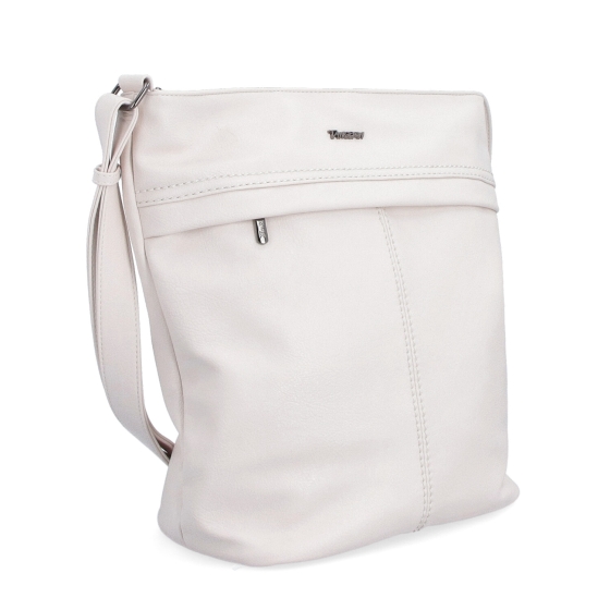 Velká crossbody kabelka z měkké syntetické kůže Tangerin materiál syntetická kůže zapínání na zip barva béžová velikost velká 8001 K