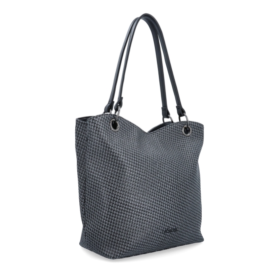 Praktická shopper kabelka s členěným interiérem Le Sands materiál syntetická kůže zapínání na zip barva černá velikost velká 4619 C