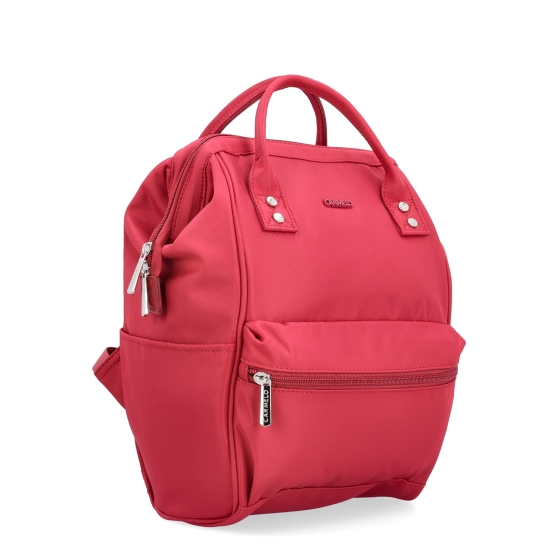 Praktický dámský batoh pro každý den Carmelo materiál nylon zapínání na zip barva červená velikost střední 6611 CV