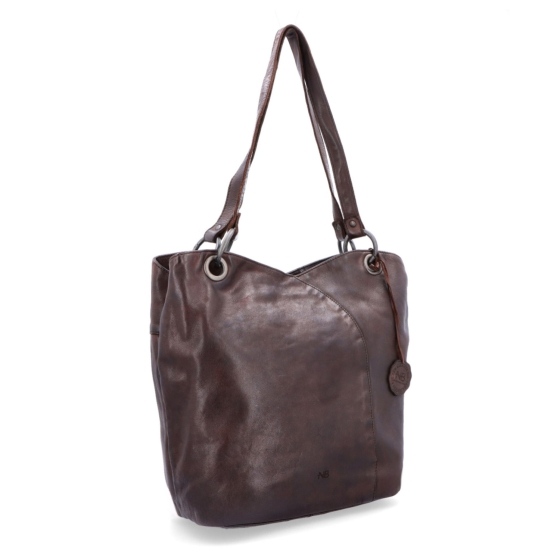 Velká kožená shopper kabelka ve vintage stylu Noelia Bolger materiál kůže zapínání na zip barva hnědá velikost velká NB 2011 H