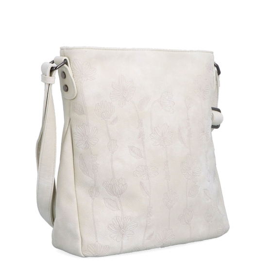Prostorná crossbody kabelka s motivem Indee materiál syntetická kůže zapínání na zip barva béžová velikost střední 6327 K