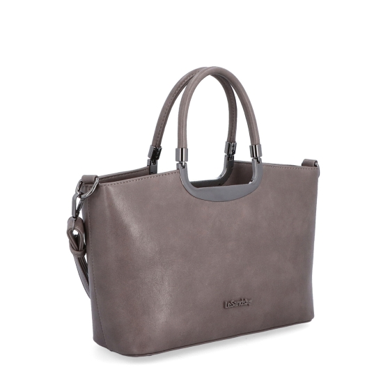 Elegantní kabelka do ruky s popruhem Le Sands materiál syntetická kůže zapínání na zip barva taupe velikost střední 7713 T