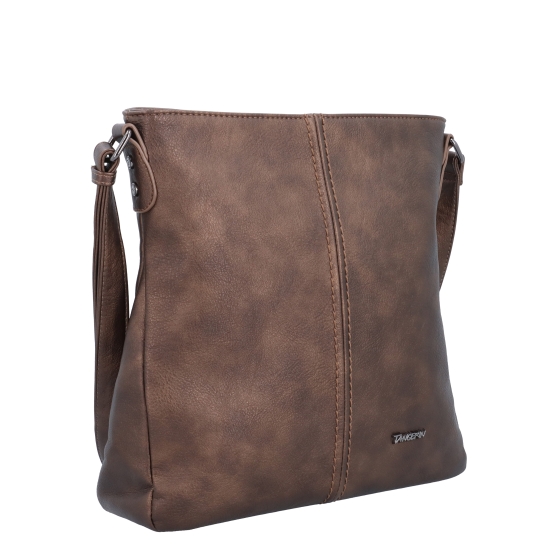Crossbody kabelka s jednoduchým prošíváním Tangerin materiál syntetická kůže zapínání na zip barva metalická velikost střední 8003 BR
