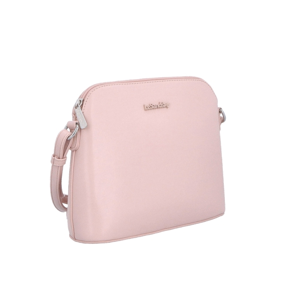 Malá minimalistická crossbody kabelka Le Sands materiál syntetická kůže zapínání na zip barva růžová velikost malá 7712 R