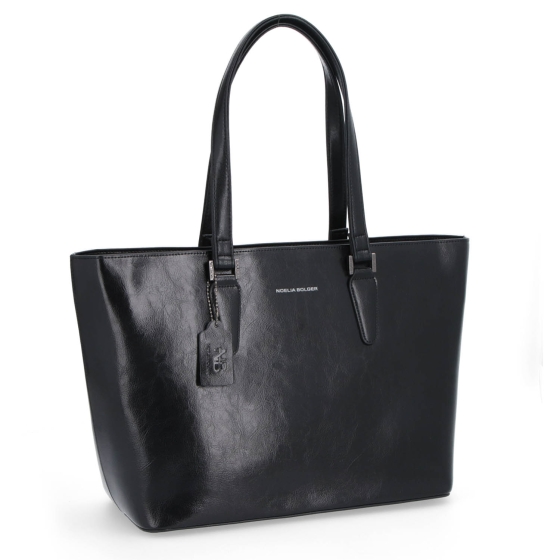 Shopper kabelka přes rameno Noelia Bolger materiál kůže zapínání na zip barva černá velikost velká NB 0047 C