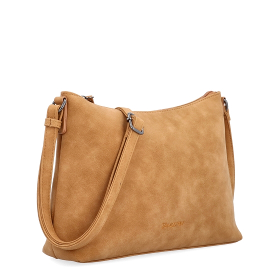 Dámská elegantní crossbody kabelka Tangerin materiál syntetická kůže zapínání na zip barva koňaková velikost malá 1110 CAM