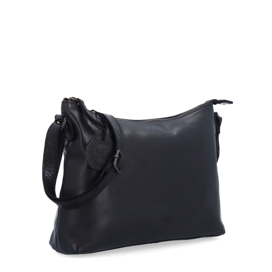 Dámská kožená crossbody kabelka Noelia Bolger materiál kůže zapínání na zip barva černá velikost střední NB 2430 C