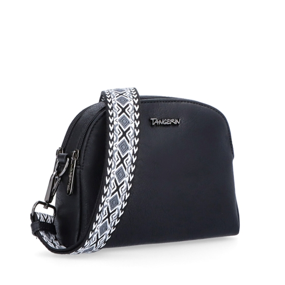 Malá crossbody kabelka svýrazným popruhem Tangerin materiál syntetická kůže zapínání na zip barva černá velikost malá 8044 C