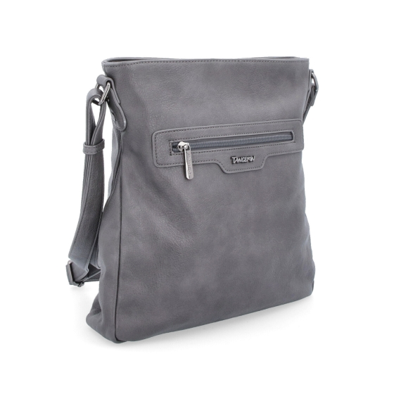 Crossbody kabelka s vnějšími kapsami Tangerin materiál syntetická kůže zapínání na zip barva šedá velikost střední 8008 TS