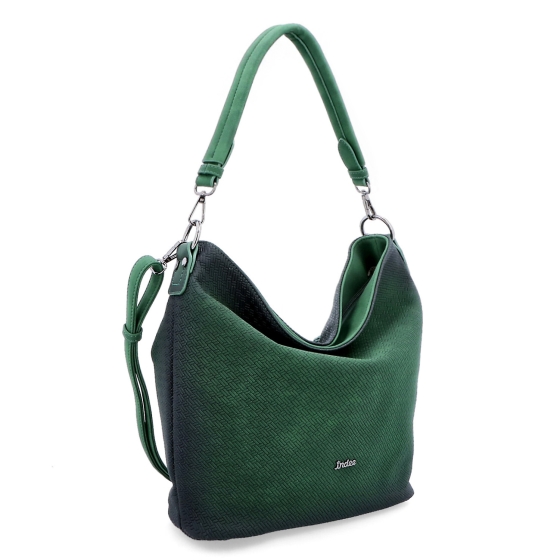 Crossobdy hobo bag s uchem Indee materiál syntetická kůže zapínání na zip barva zelená velikost střední 6318 TZE