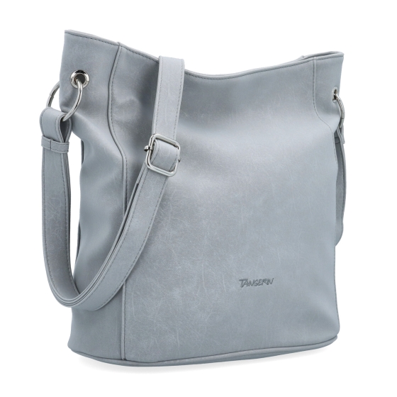 Městská crossbody kabelka s hebkým povrchem a děleným vnitřkem Tangerin materiál syntetická kůže zapínání na zip barva šedá velikost střední 7015 SS