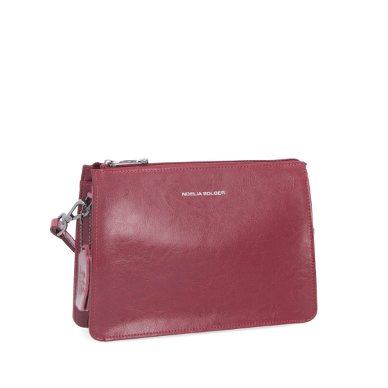 Malá kožená crossbody kabelka Noelia Bolger materiál kůže zapínání na zip barva červená velikost malá NB 0046 TCV