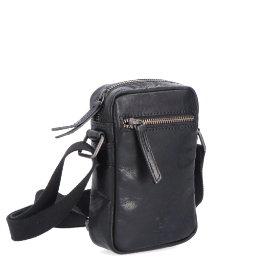 Malá kožená crossbody Poyem materiál kůže zapínání na zip barva černá velikost malá 2220 Poyem C