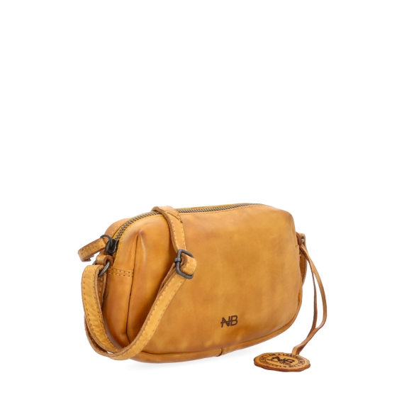 Minimalistická kožená crossbody kabelka Noelia Bolger materiál kůže zapínání na zip barva žlutá velikost malá NB 2417 ZLU