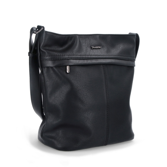 Velká crossbody kabelka z měkké syntetické kůže Tangerin materiál syntetická kůže zapínání na zip barva černá velikost velká 8001 C