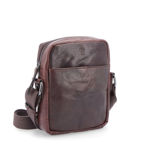 Malá kožená crossbody Poyem materiál kůže zapínání na zip barva hnědá velikost malá 2213 Poyem H