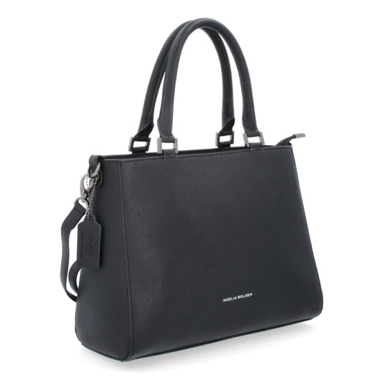 Elegantní z kůže saffiano Noelia Bolger materiál kůže zapínání na zip barva černá velikost střední NB 0038 C