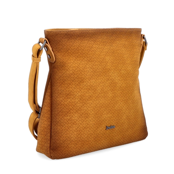 Střední jednoduchá crossbody kabelka Indee materiál syntetická kůže zapínání na zip barva žlutá velikost střední 6317 ZLU
