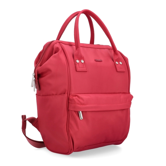 Velký praktický batoh značky Carmelo Carmelo materiál nylon zapínání na zip barva červená velikost velká 4319 CV