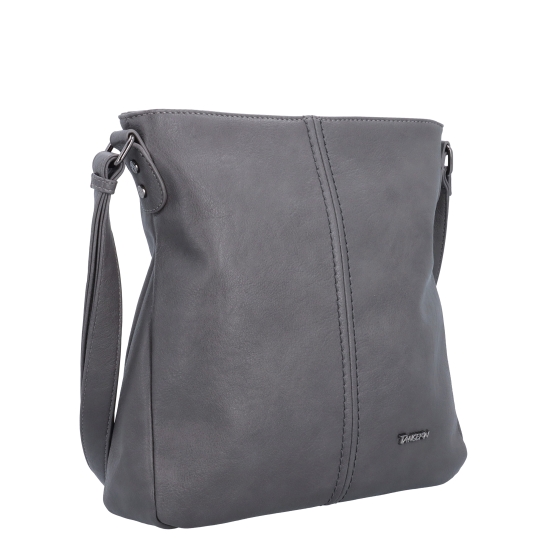 Crossbody kabelka s jednoduchým prošíváním Tangerin materiál syntetická kůže zapínání na zip barva šedá velikost střední 8003 TS