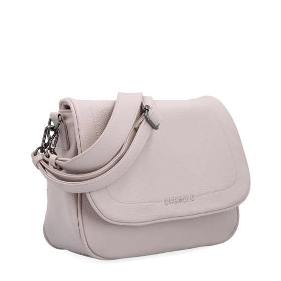 Dámská crossbody kabelka s jemnou strukturou Carmelo materiál syntetická kůže zapínání s klopou barva růžová velikost střední 4361 LI