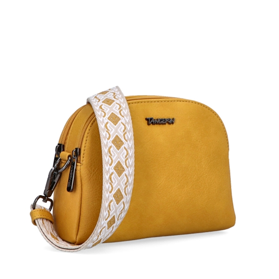 Malá crossbody kabelka svýrazným popruhem Tangerin materiál syntetická kůže zapínání na zip barva žlutá velikost malá 8044 ZLU