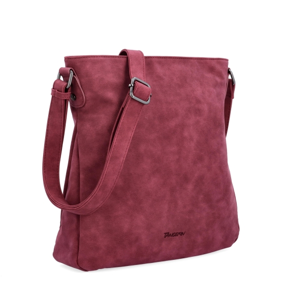 Stylová crossbody kabelka s čistým designem Tangerin materiál syntetická kůže zapínání na zip barva vínová velikost střední 1101 BO