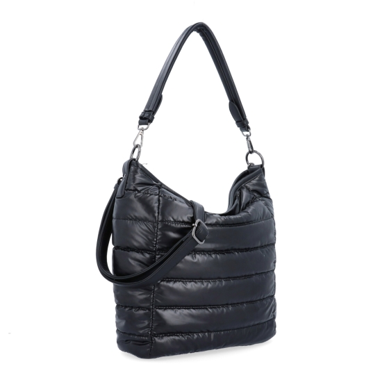 Měkká kabelka s prošíváním a elegantním nádechem Carmelo materiál nylon zapínání na zip barva černá velikost střední 4383 C
