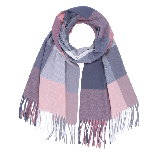 Příjemná šála s kostkovaným vzorem Noelia Bolger materiál Polyester s příměsí vlny barva multicolor KZ002 - 05