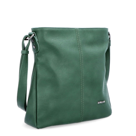 Crossbody kabelka s jednoduchým prošíváním Tangerin materiál syntetická kůže zapínání na zip barva zelená velikost střední 8003 TZE