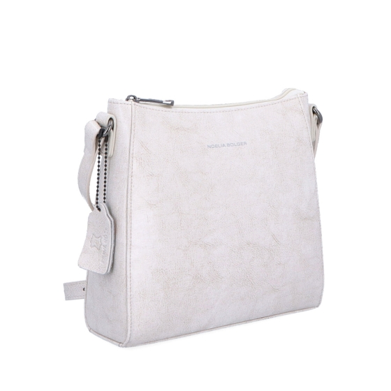 Nadčasová crossbody kabelka z pravé kůže Noelia Bolger materiál kůže zapínání na zip barva bílá velikost malá NB 0079 OW