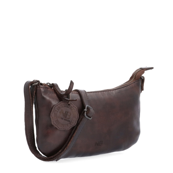 Malá elegantní kožená crossbody kabelka Noelia Bolger materiál kůže zapínání na zip barva hnědá velikost malá NB 2420 H