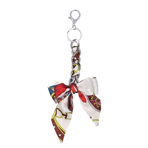 Přívěsek na kabelku s mašlí a karabinkou Indee materiál textil barva multicolor D018