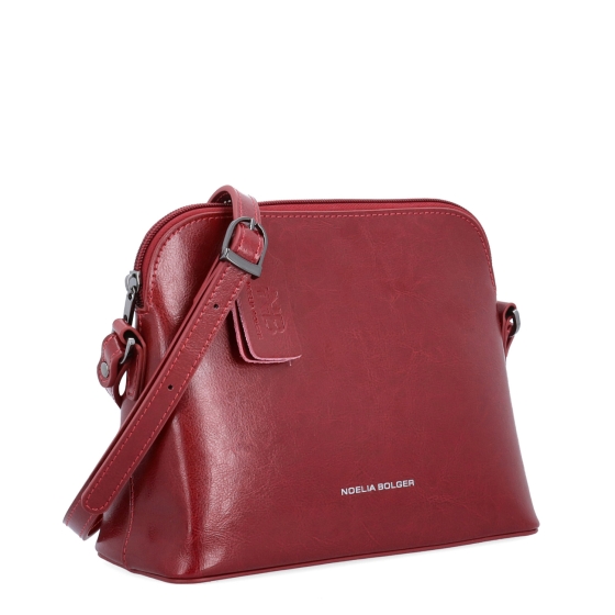 Minimalistická kožená crossbody kabelka na každý den Noelia Bolger materiál kůže zapínání na zip barva červená velikost malá NB 0116 TCV
