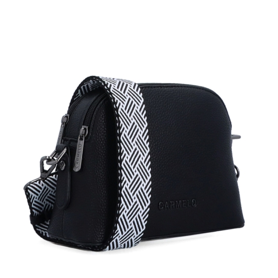 Malá crossbody kabelka s širokým popruhem Carmelo materiál syntetická kůže zapínání na zip barva černá velikost malá 4355 C
