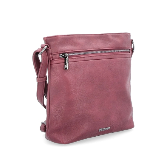 Menší crossbody kabelka Tangerin materiál syntetická kůže zapínání na zip barva vínová velikost střední 8022 BO