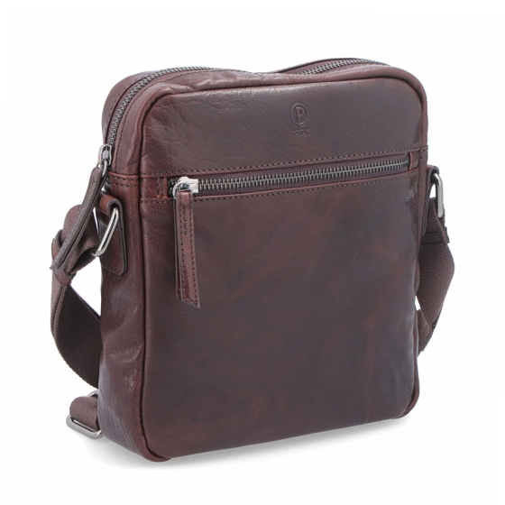 Kožená crossbody taška Poyem materiál kůže barva hnědá velikost malá 2206 Poyem H