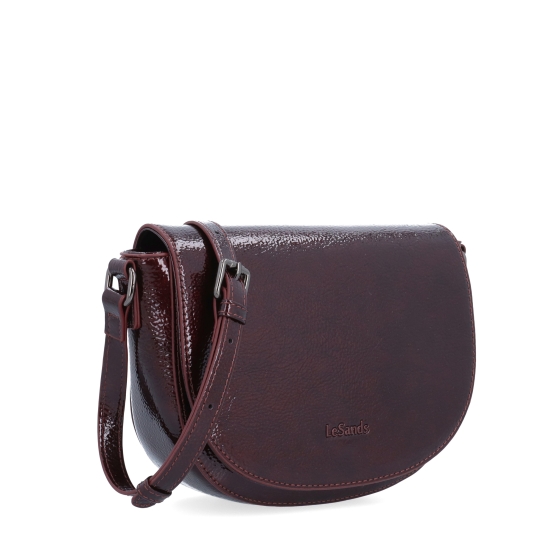 Elegantní crossbody kabelka s klopou Le Sands materiál syntetická kůže zapínání s klopou barva vínová velikost malá 4647 BO