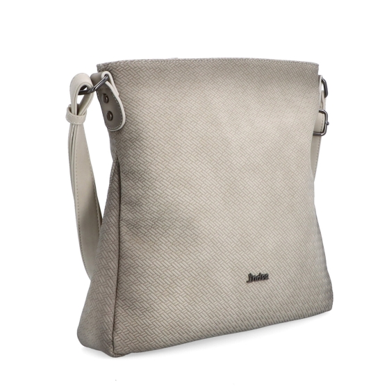 Střední jednoduchá crossbody kabelka Indee materiál syntetická kůže zapínání na zip barva béžová velikost střední 6317 K