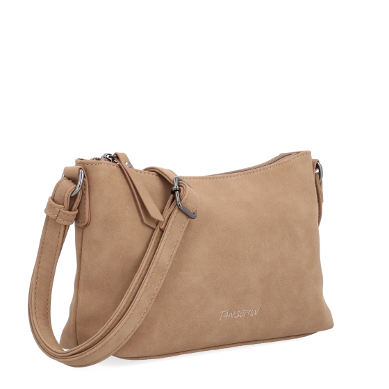 Malá elegantní crossbody kabelka Tangerin materiál syntetická kůže zapínání na zip barva béžová velikost malá 1109 MO