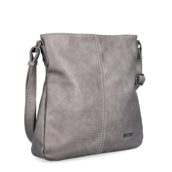 Crossbody kabelka s jednoduchým prošíváním Tangerin materiál syntetická kůže zapínání na zip barva metalická velikost střední 8003 TI