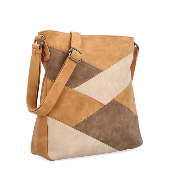 Crossbody kabelka s originálním designem Tangerin materiál syntetická kůže zapínání na zip barva koňaková velikost střední 1118 CAM