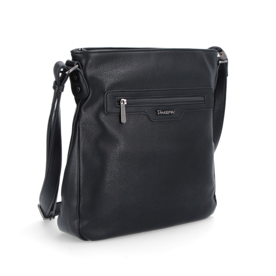 Crossbody kabelka s vnějšími kapsami Tangerin materiál syntetická kůže zapínání na zip barva černá velikost střední 8008 C