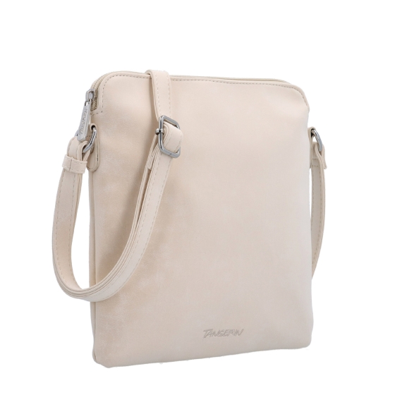 Menší crossbody kabelka z hebkého materiálu Tangerin materiál syntetická kůže zapínání na zip barva béžová velikost malá 7017 BE