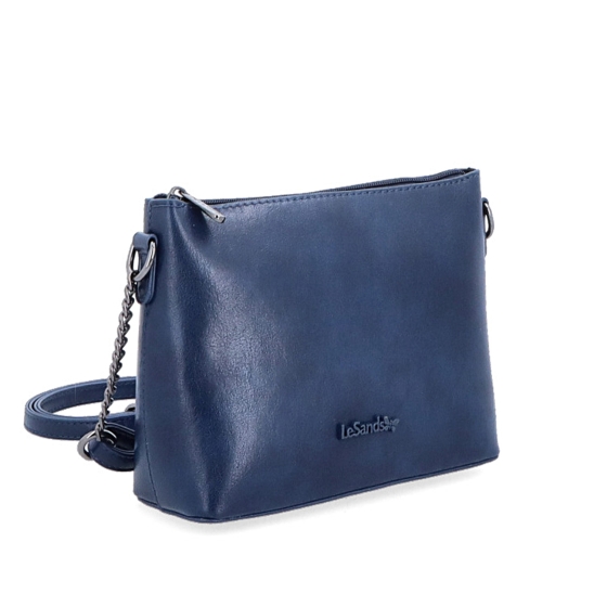 Společenská crossbody kabelka s řetízkem Le Sands materiál syntetická kůže zapínání na zip barva modrá velikost malá 7708 TM