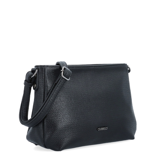 Praktická a elegantní crossbody kabelka Carmelo materiál syntetická kůže zapínání na zip barva černá velikost střední 4605 C