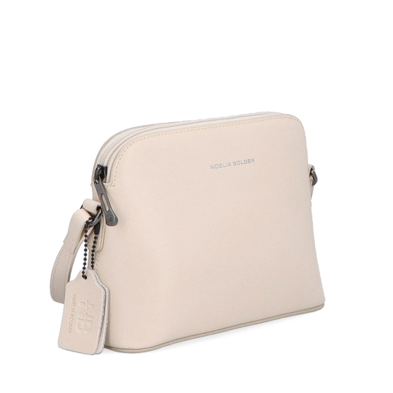 Kožená kabelka crossbody Noelia Bolger Noelia Bolger materiál kůže zapínání na zip barva béžová velikost malá NB 0096 BE