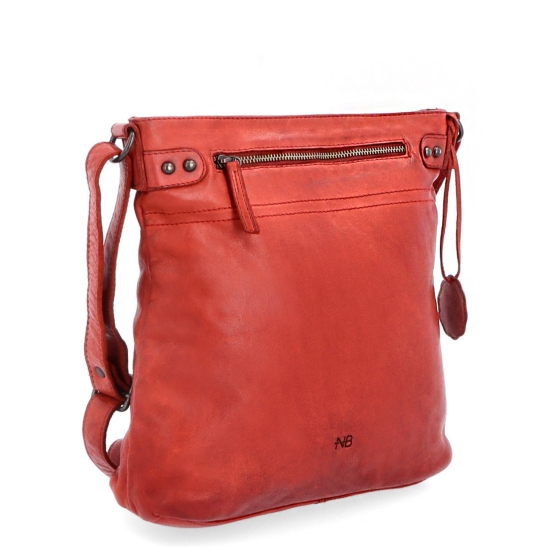 Kožená vintage crossbody s kapsami Noelia Bolger materiál kůže zapínání na zip barva červená velikost střední NB 2006 CV
